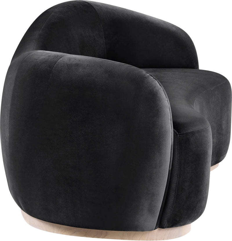 Gustavo 92.5" Velvet Upholstered Upholstered Sofa in Black - 44081Black-S