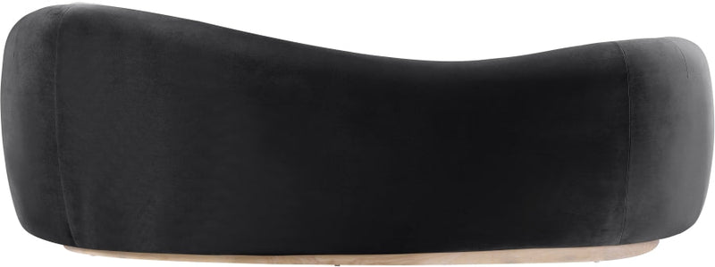 Gustavo 92.5" Velvet Upholstered Upholstered Sofa in Black - 44081Black-S