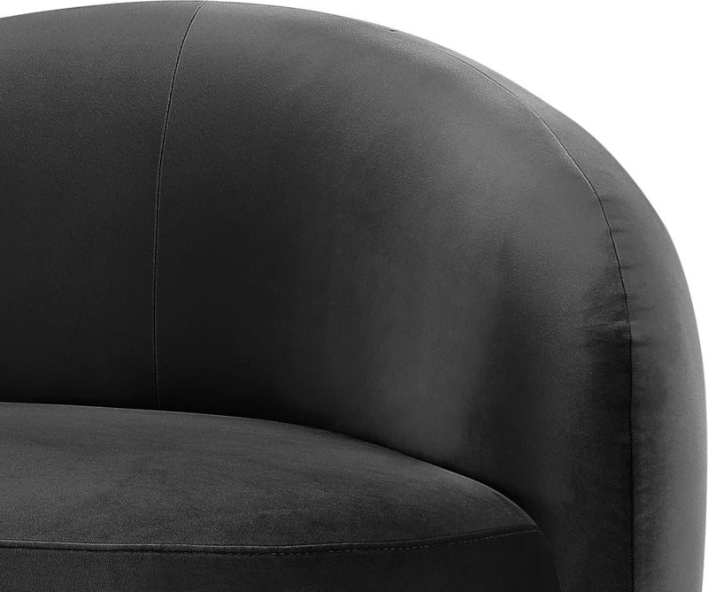 Gustavo 92.5" Velvet Upholstered Upholstered Sofa in Black - 44081Black-S