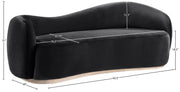 Gustavo 92.5" Velvet Upholstered Upholstered Sofa in Black - 44081Black-S