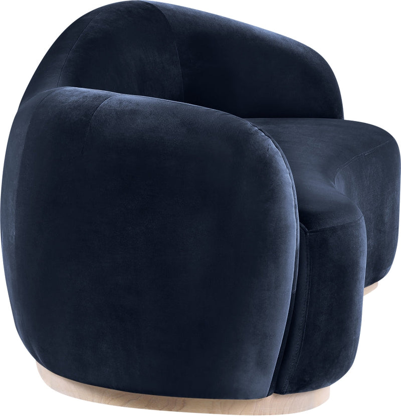 Gustavo 92.5" Velvet Upholstered Upholstered Sofa in Blue - 44081Navy-S