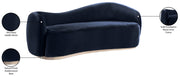Gustavo 92.5" Velvet Upholstered Upholstered Sofa in Blue - 44081Navy-S