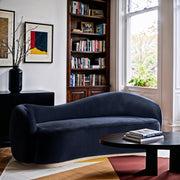 Gustavo 92.5" Velvet Upholstered Upholstered Sofa in Blue - 44081Navy-S