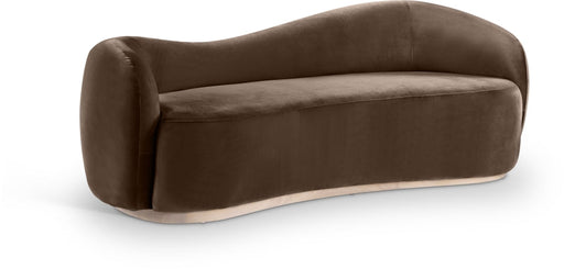 Gustavo 92.5" Velvet Upholstered Upholstered Sofa in Brown - 44081Brown-S