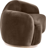Gustavo 92.5" Velvet Upholstered Upholstered Sofa in Brown - 44081Brown-S
