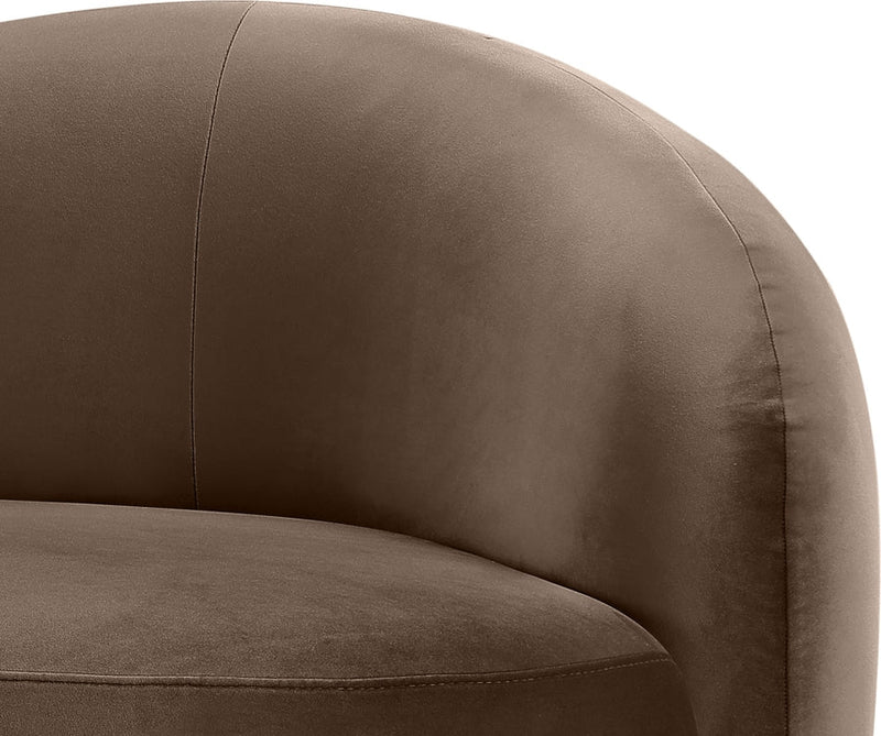 Gustavo 92.5" Velvet Upholstered Upholstered Sofa in Brown - 44081Brown-S