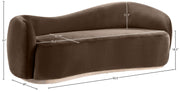 Gustavo 92.5" Velvet Upholstered Upholstered Sofa in Brown - 44081Brown-S