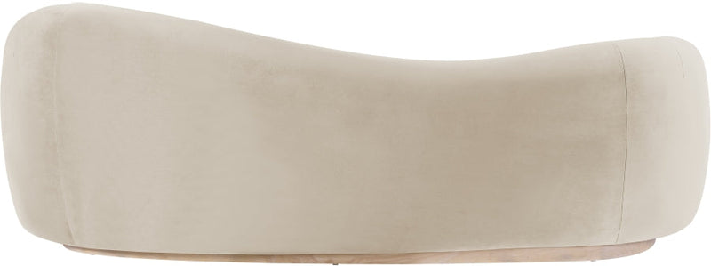 Gustavo 92.5" Velvet Upholstered Upholstered Sofa in Cream - 44081Cream-S