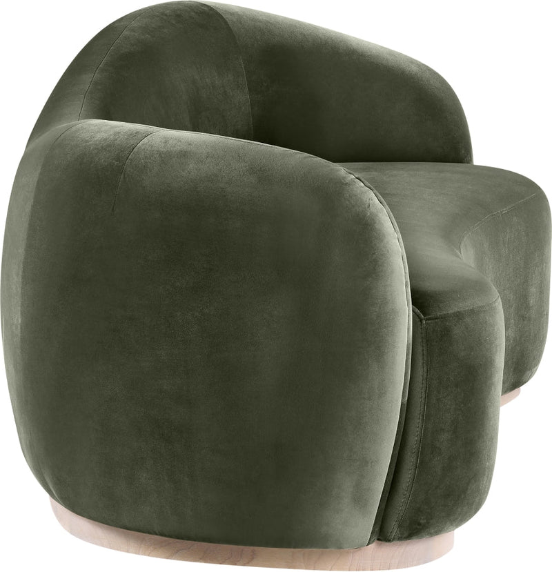 Gustavo 92.5" Velvet Upholstered Upholstered Sofa in Green - 44081Green-S