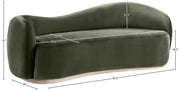 Gustavo 92.5" Velvet Upholstered Upholstered Sofa in Green - 44081Green-S