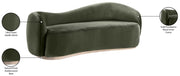 Gustavo 92.5" Velvet Upholstered Upholstered Sofa in Green - 44081Green-S