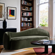 Gustavo 92.5" Velvet Upholstered Upholstered Sofa in Green - 44081Green-S