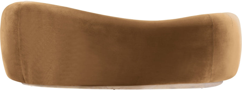 Gustavo 92.5" Velvet Upholstered Upholstered Sofa in Saddle - 44081Saddle-S