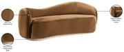 Gustavo 92.5" Velvet Upholstered Upholstered Sofa in Saddle - 44081Saddle-S