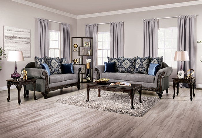 Gustavo Gray/Walnut Loveseat - SM7306-LV
