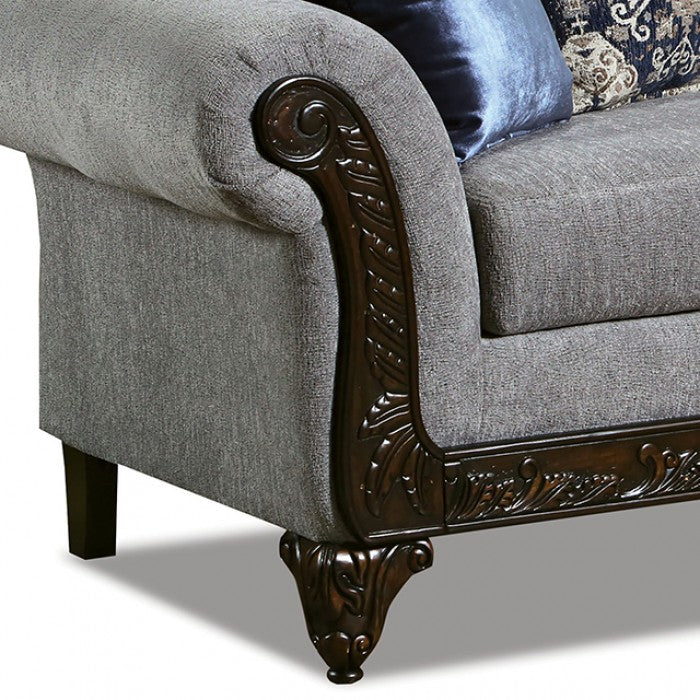 Gustavo Gray/Walnut Loveseat - SM7306-LV