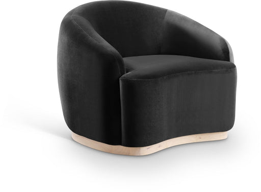 Gustavo Velvet Upholstered Accent Chair in Black - 44081Black-C