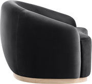 Gustavo Velvet Upholstered Accent Chair in Black - 44081Black-C