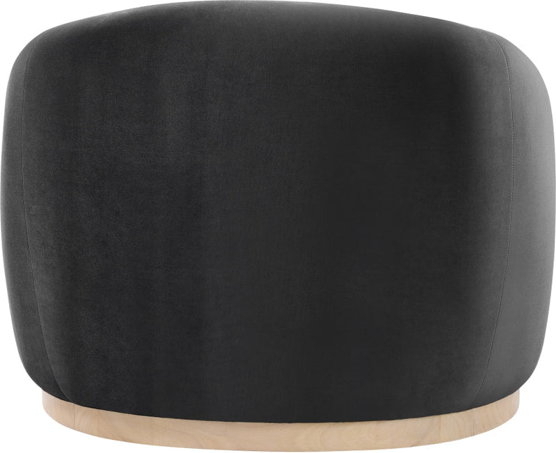 Gustavo Velvet Upholstered Accent Chair in Black - 44081Black-C
