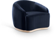 Gustavo Velvet Upholstered Accent Chair in Blue - 44081Navy-C