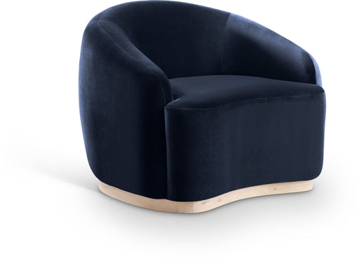 Gustavo Velvet Upholstered Accent Chair in Blue - 44081Navy-C