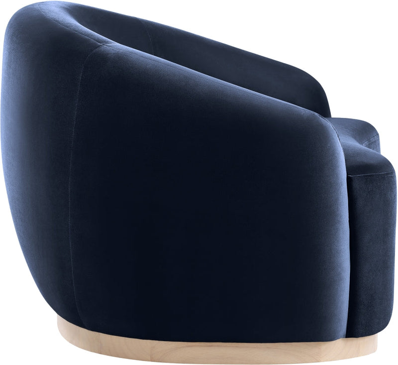 Gustavo Velvet Upholstered Accent Chair in Blue - 44081Navy-C
