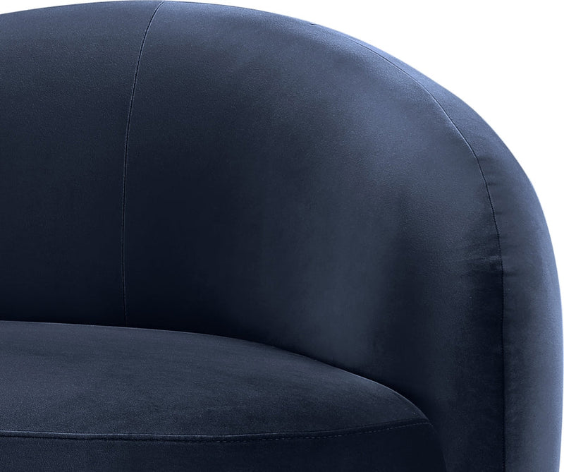 Gustavo Velvet Upholstered Accent Chair in Blue - 44081Navy-C