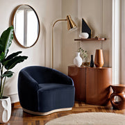 Gustavo Velvet Upholstered Accent Chair in Blue - 44081Navy-C