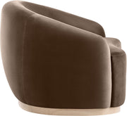 Gustavo Velvet Upholstered Accent Chair in Brown - 44081Brown-C