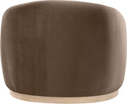 Gustavo Velvet Upholstered Accent Chair in Brown - 44081Brown-C