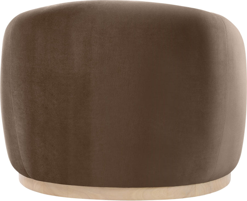 Gustavo Velvet Upholstered Accent Chair in Brown - 44081Brown-C