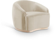 Gustavo Velvet Upholstered Accent Chair in Cream - 44081Cream-C