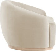 Gustavo Velvet Upholstered Accent Chair in Cream - 44081Cream-C