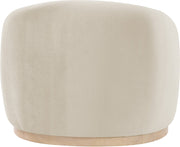 Gustavo Velvet Upholstered Accent Chair in Cream - 44081Cream-C