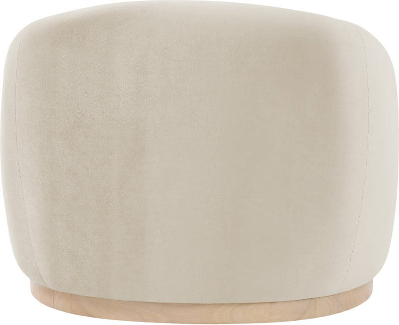 Gustavo Velvet Upholstered Accent Chair in Cream - 44081Cream-C