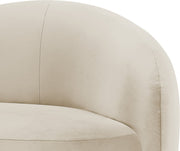 Gustavo Velvet Upholstered Accent Chair in Cream - 44081Cream-C