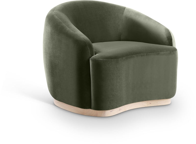 Gustavo Velvet Upholstered Accent Chair in Green - 44081Green-C