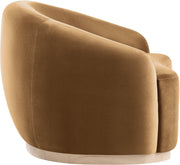 Gustavo Velvet Upholstered Accent Chair in Saddle - 44081Saddle-C