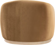 Gustavo Velvet Upholstered Accent Chair in Saddle - 44081Saddle-C