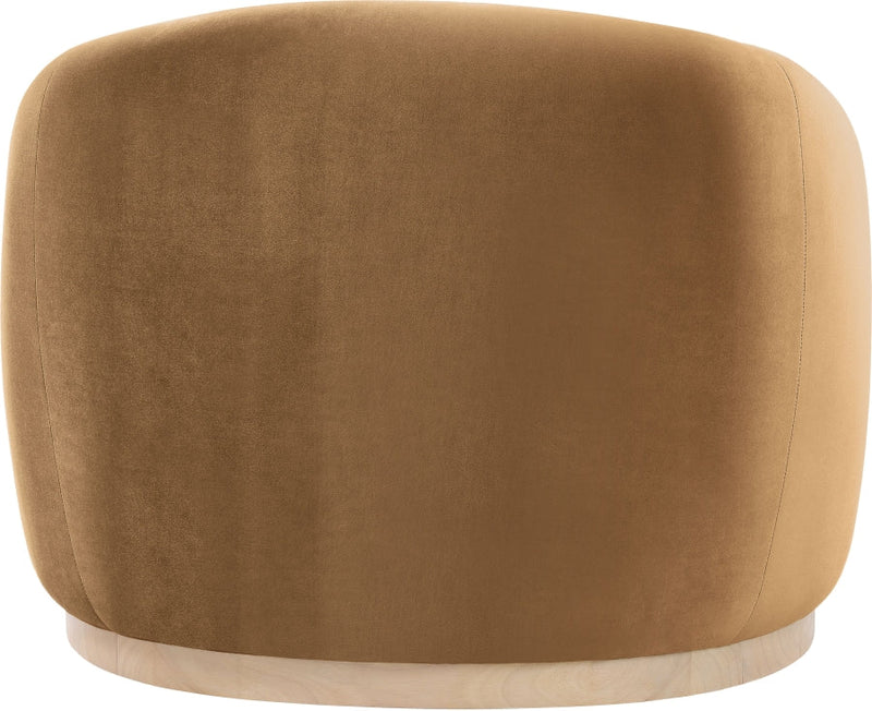 Gustavo Velvet Upholstered Accent Chair in Saddle - 44081Saddle-C