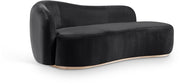 Gustavo Velvet Upholstered Chaise Lounge in Black - 44081Black-Chaise