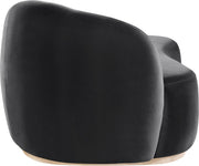 Gustavo Velvet Upholstered Chaise Lounge in Black - 44081Black-Chaise