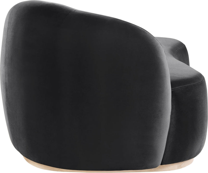 Gustavo Velvet Upholstered Chaise Lounge in Black - 44081Black-Chaise