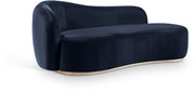 Gustavo Velvet Upholstered Chaise Lounge in Blue - 44081Navy-Chaise