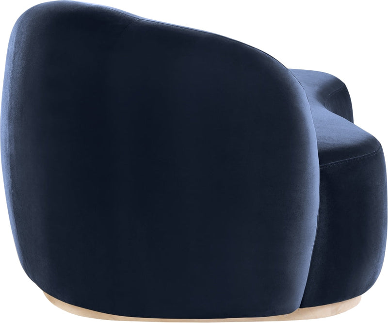 Gustavo Velvet Upholstered Chaise Lounge in Blue - 44081Navy-Chaise