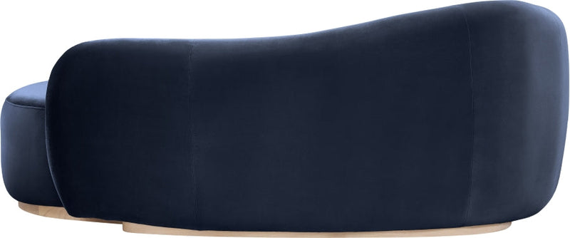 Gustavo Velvet Upholstered Chaise Lounge in Blue - 44081Navy-Chaise