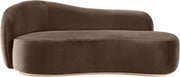 Gustavo Velvet Upholstered Chaise Lounge in Brown - 44081Brown-Chaise