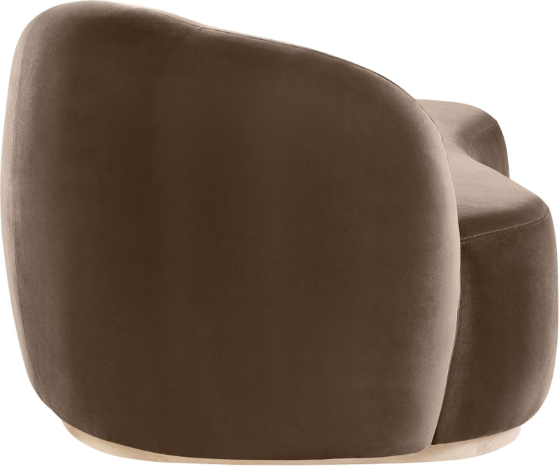 Gustavo Velvet Upholstered Chaise Lounge in Brown - 44081Brown-Chaise