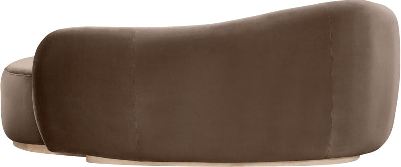 Gustavo Velvet Upholstered Chaise Lounge in Brown - 44081Brown-Chaise