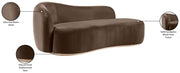 Gustavo Velvet Upholstered Chaise Lounge in Brown - 44081Brown-Chaise